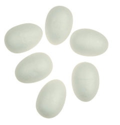 Polystyrene pieces in the shape of an egg 6 cm