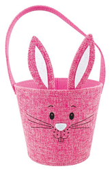 Basket textile rabbit pink