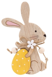 Wooden hare with an egg for standing 12 cm